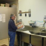 Our excellent dishwasher did a fine job for us. We volunteered him.